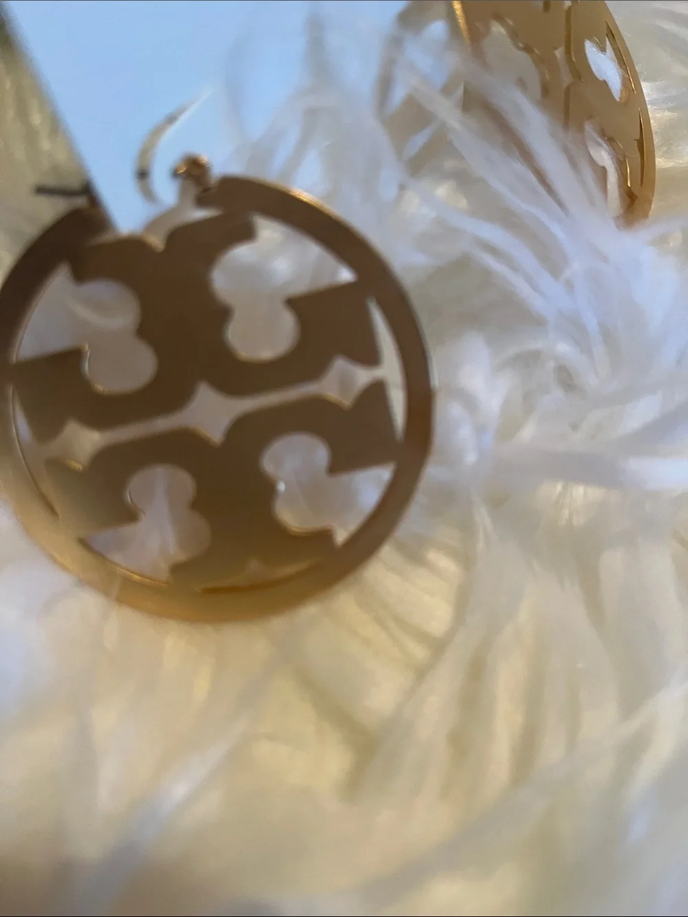 Tory Burch Gold Logo Statement Earrings